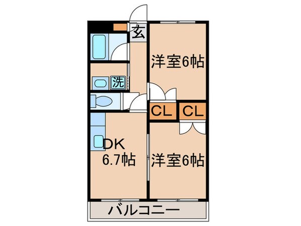 エスペラントハイツの物件間取画像